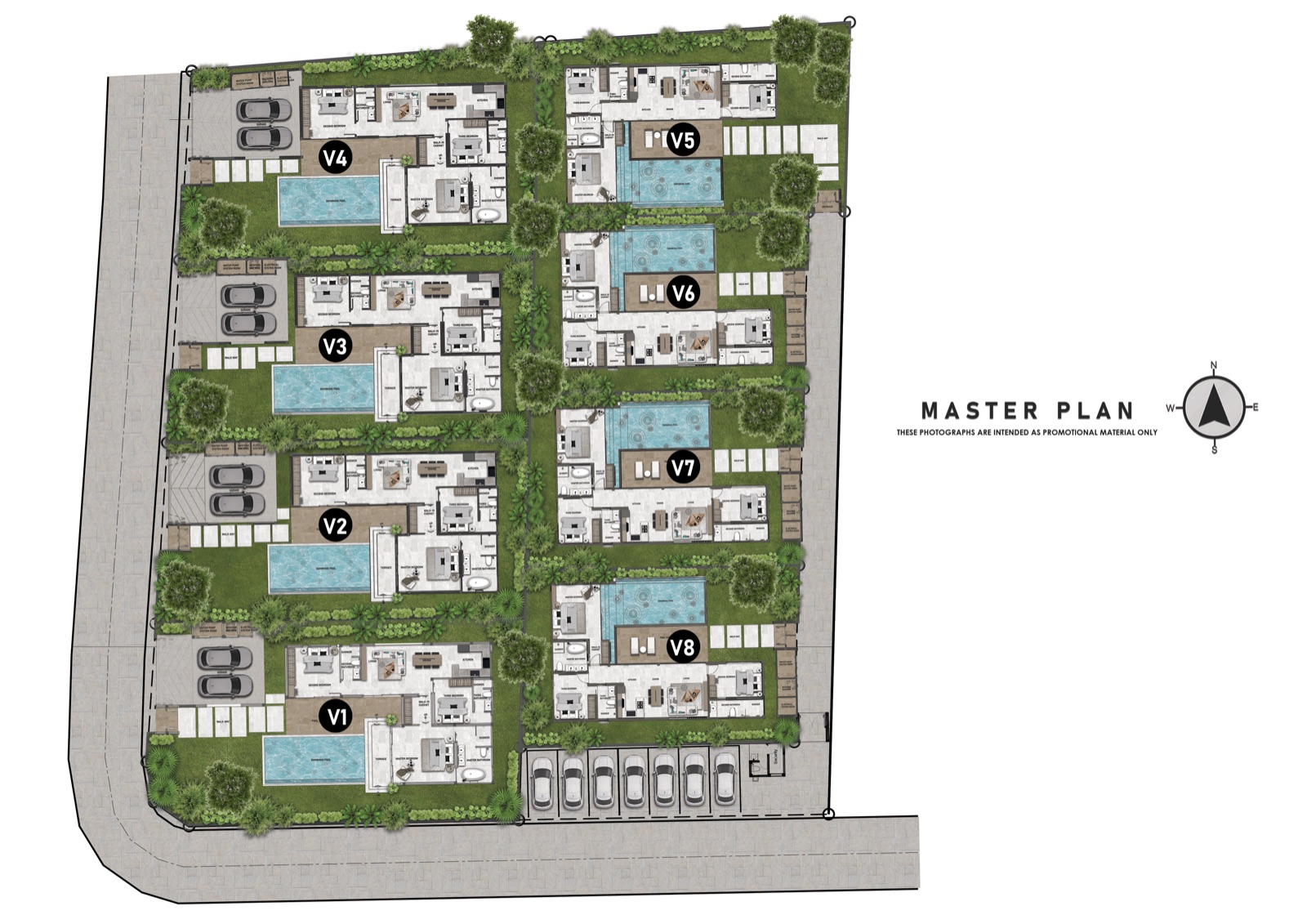 BeachWalk master plan, a boutique community of eight pool villas